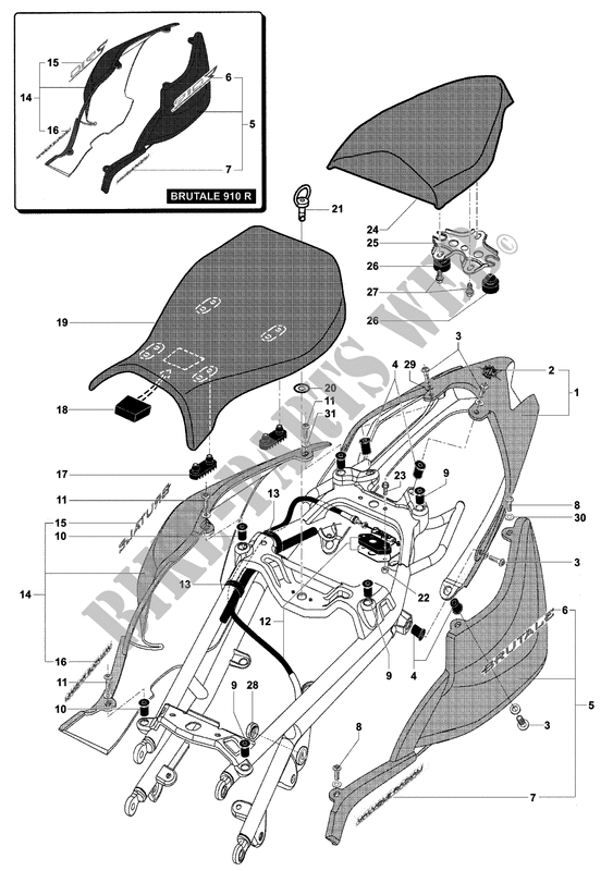 Decal "MV" per cupolino MV Agusta 800090316