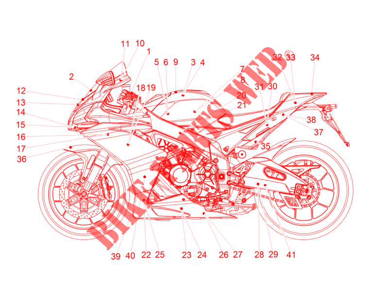 Dec. "A RSV4 RE" dx carena laterale Aprilia 2H001607