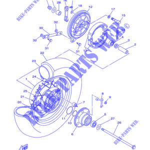 Set raggi esterni post. XVS650 Yamaha 4VR-25304-02