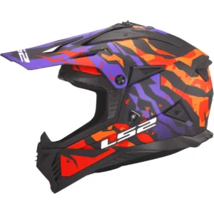 Casco LS2 MX708 Fast II Grotesk Matt Purple Orange Taglia M