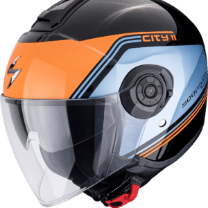 Casco Scorpion Exo-City II Vita Taglia M Colore Nero Blu ed Arancione