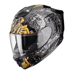 Casco Scorpion Exo-1500 Air Apus Taglia S Colore Nero Grigio ed Oro