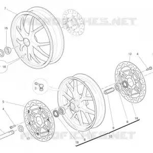 Dado per perno ruota anteriore Ducati 74810651A