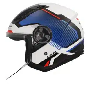 Casco jet LS2 OF616 Airflow II Solar White Blue Red Taglia L