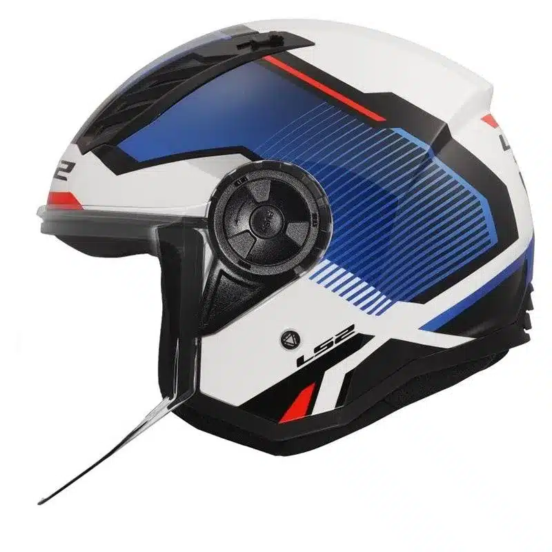 Casco jet LS2 OF616 Airflow II Solar White Blue Red Taglia M