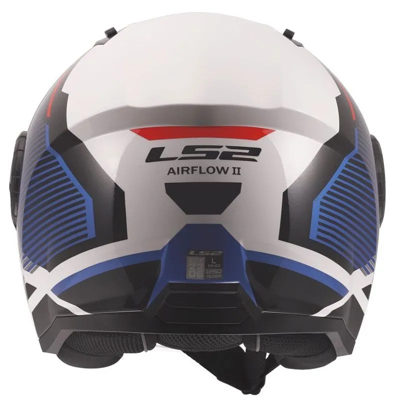 Casco jet LS2 OF616 Airflow II Solar White Blue Red Taglia M - immagine 2