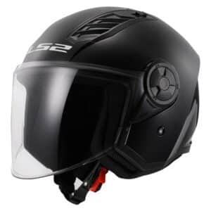 Casco jet LS2 OF616 Airflow II Solid Gloss Black Taglia L