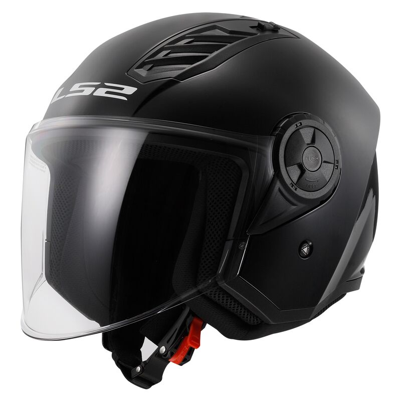 Casco jet LS2 OF616 Airflow II Solid Gloss Black Taglia L