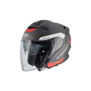 Casco jet Premier Helmets JT5 Carbon Taglia XS Colore Carbon - Red
